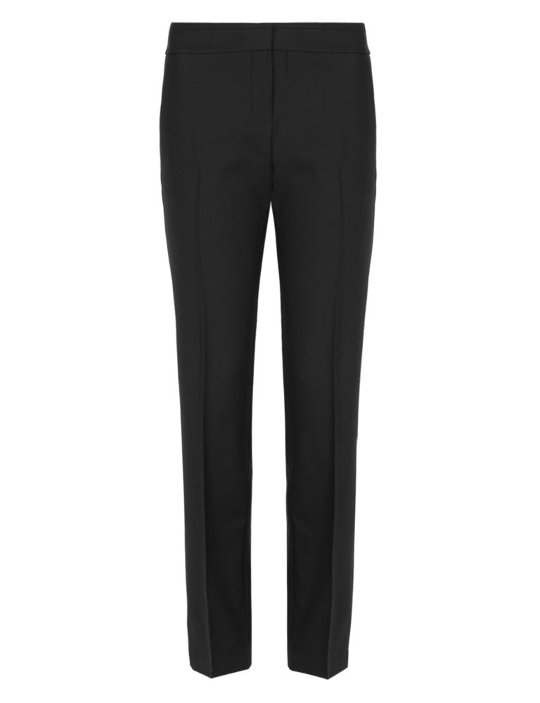 Straight Leg Flat Front Trousers with New Wool 3 of 4