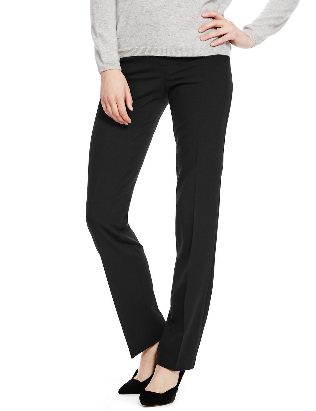 Straight Leg Flat Front Trousers 3 of 3