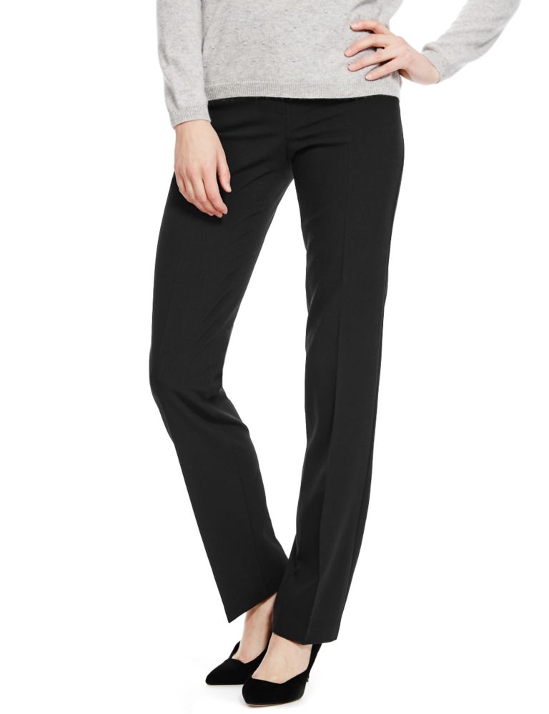 Straight Leg Flat Front Trousers 1 of 3