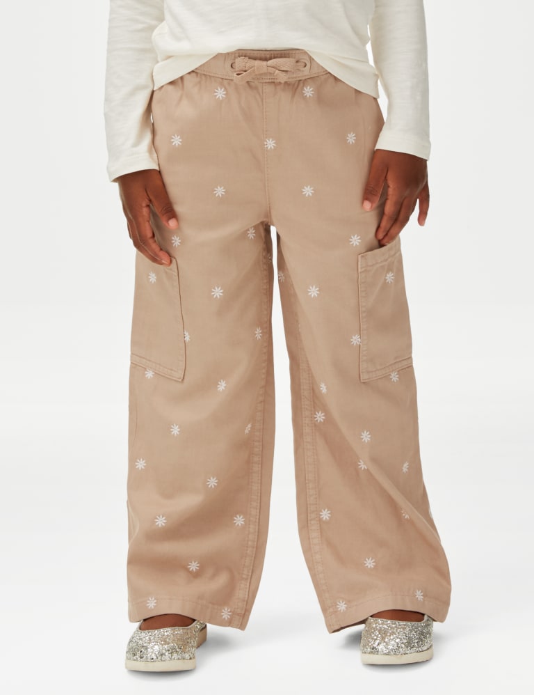 Straight Leg Floral Cargo Trouser 2 8 Years M S Collection M S