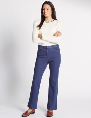 marks and spencer mid rise straight leg jeans