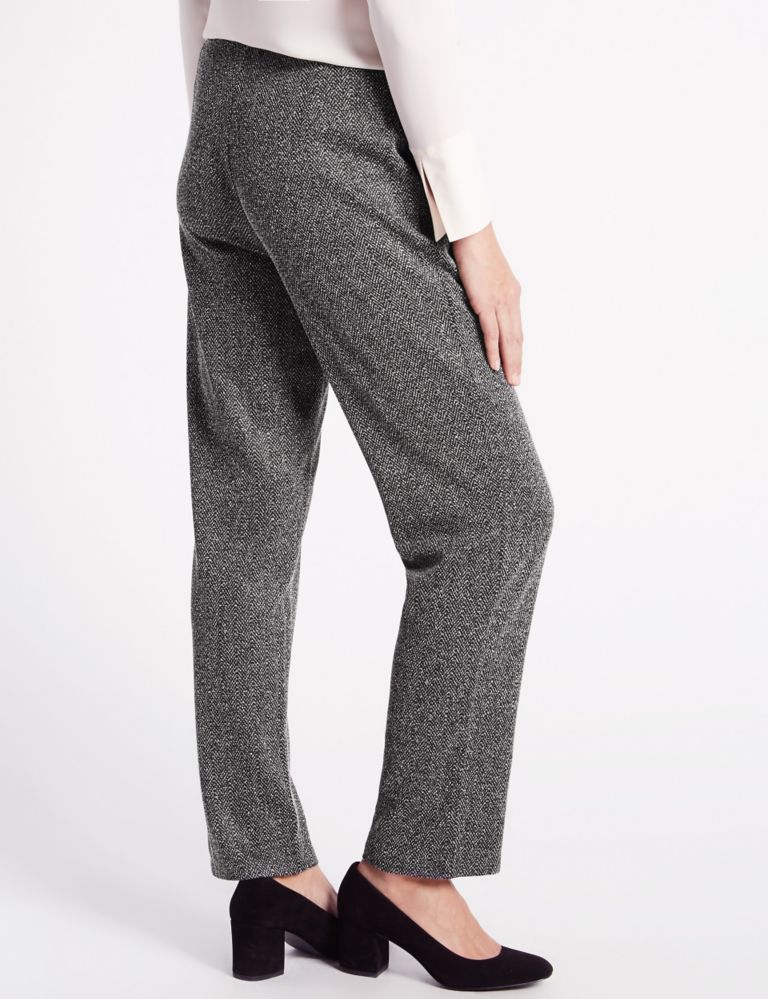 Straight Leg Textured Ankle Trousers 4 of 6