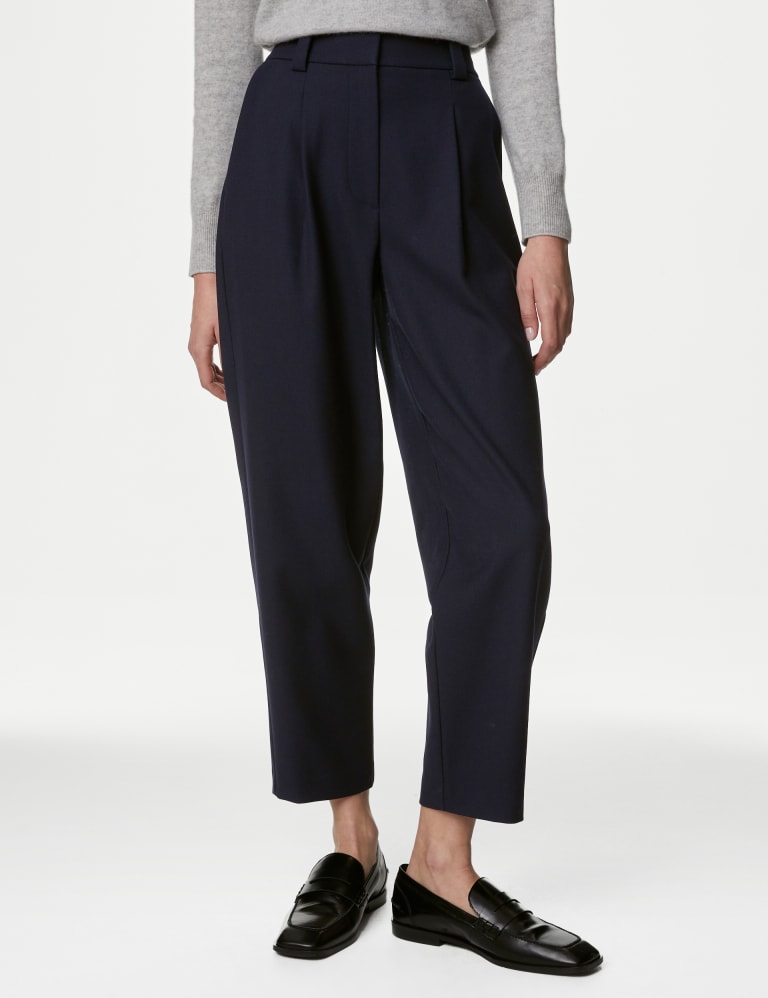 Straight leg wool trousers sale
