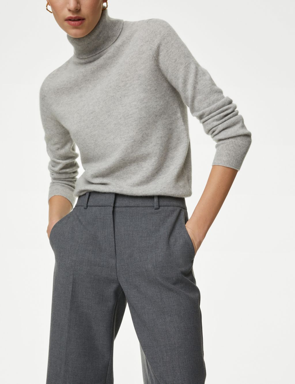 Straight Leg Trousers with Wool 5 of 6