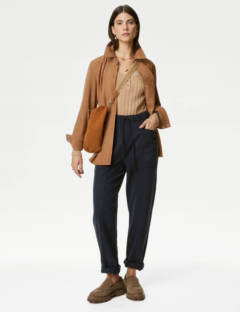 Straight Leg Woven Joggers Per Una M S