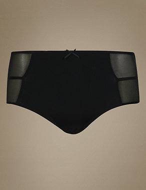 Strapping and Mesh Panel Midi Knickers Image 2 of 3
