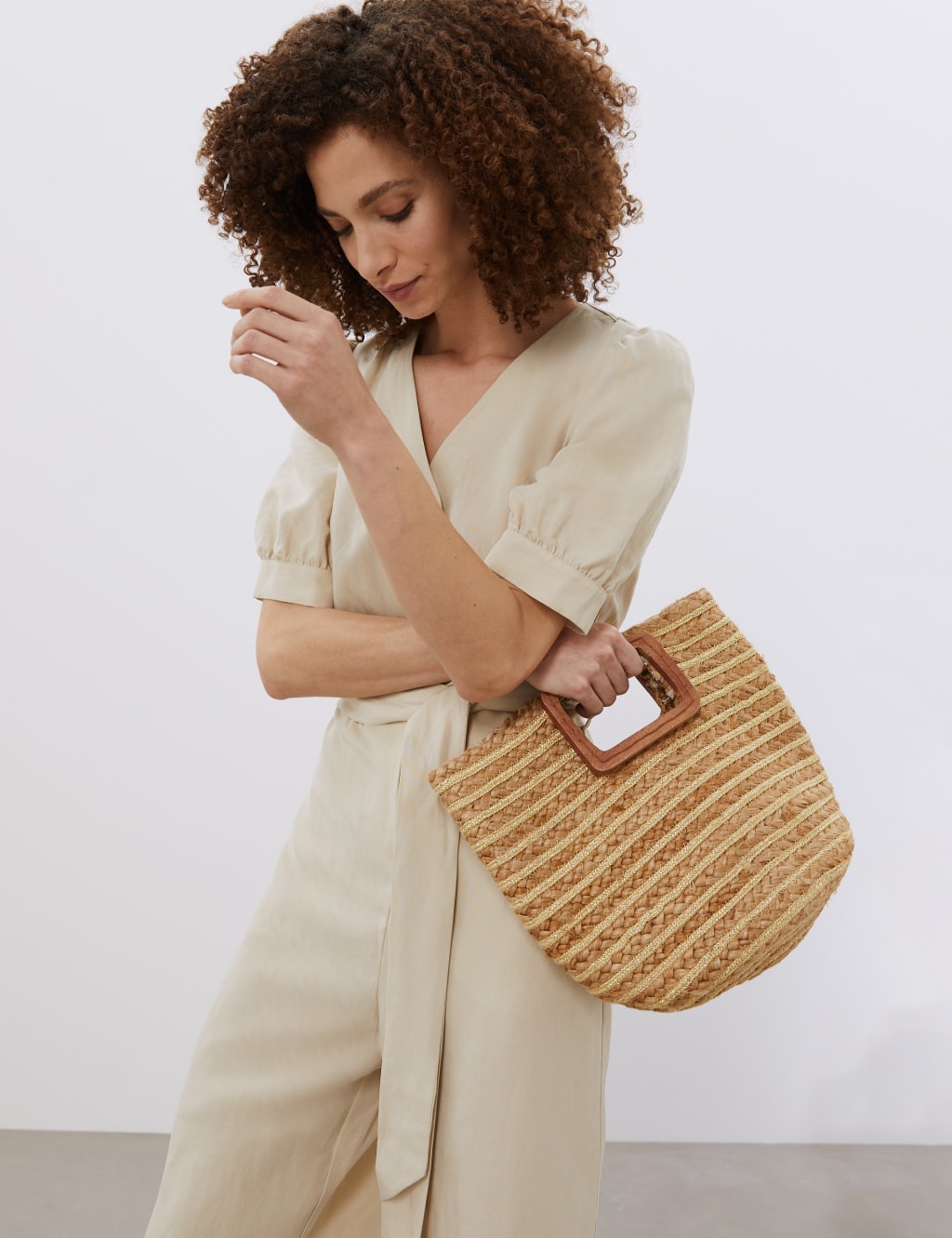 Straw Bucket Bag JAEGER M&S