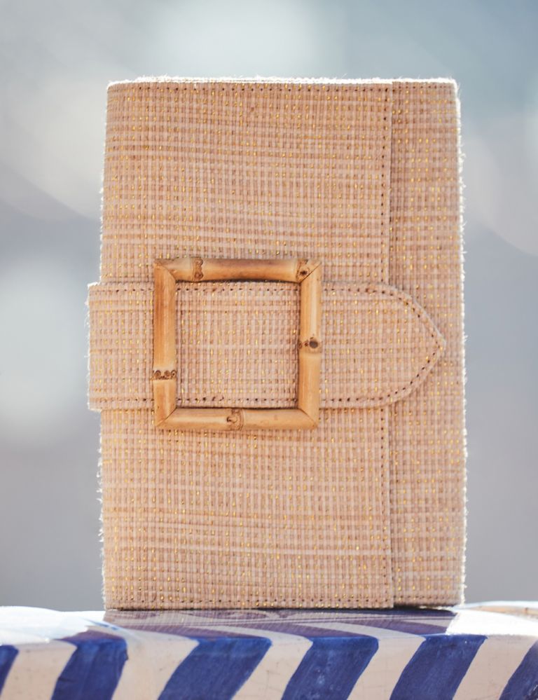 Straw Buckle Detail Chain Strap Clutch Bag 5 of 5