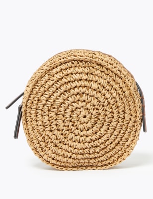 Straw Crossbody Bag Khaki