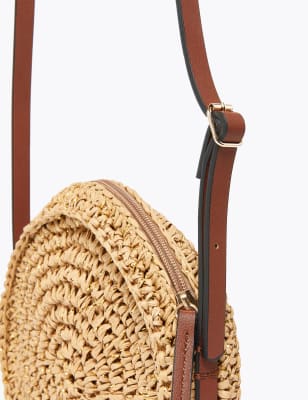 Straw Circle Cross Body Bag M S Collection M S