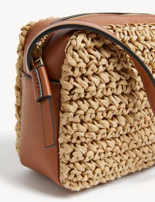 Straw Cross Body Camera Bag M S Collection M S