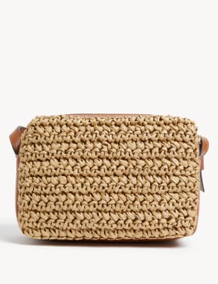 Straw Cross Body Camera Bag M S Collection M S