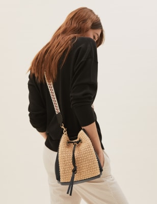 Straw Cross Body Bag, M&S Collection