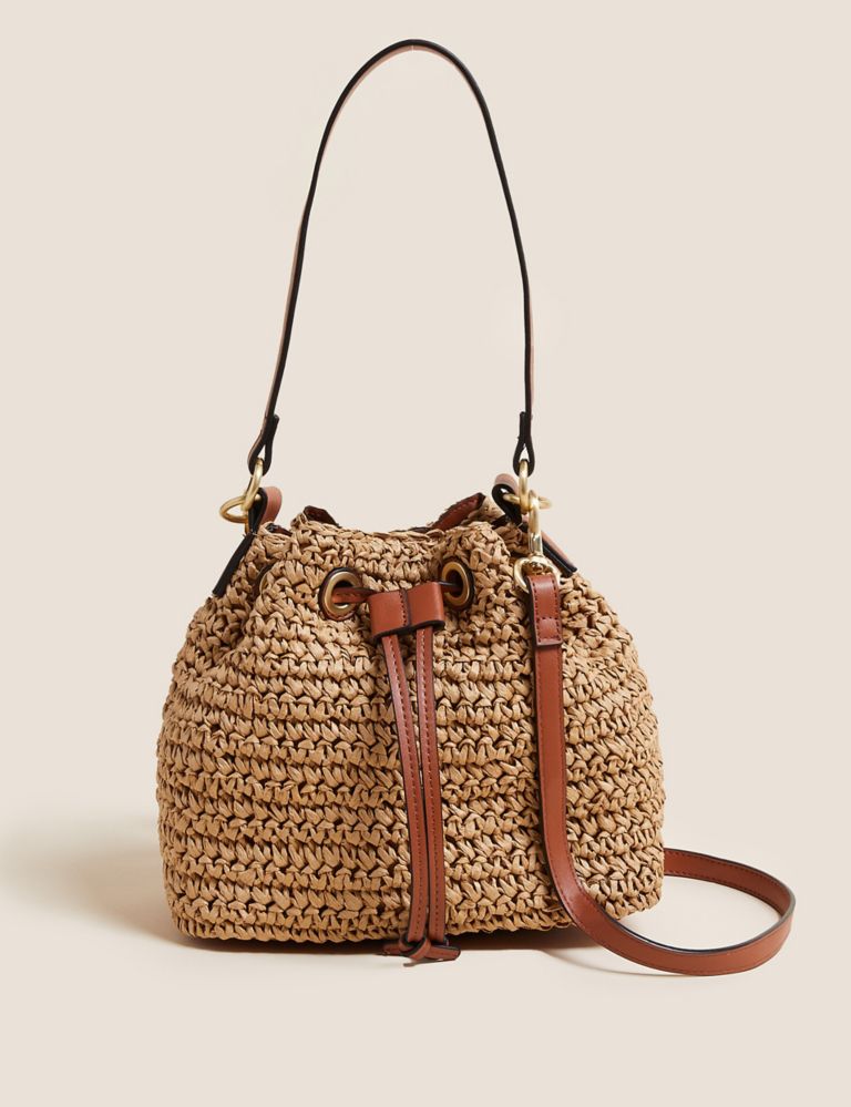 Straw Duffle Cross Body Bag | M&S Collection | M&S