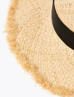 Marks & Spencer Straw Wide Brim Hat - Natural - M-L