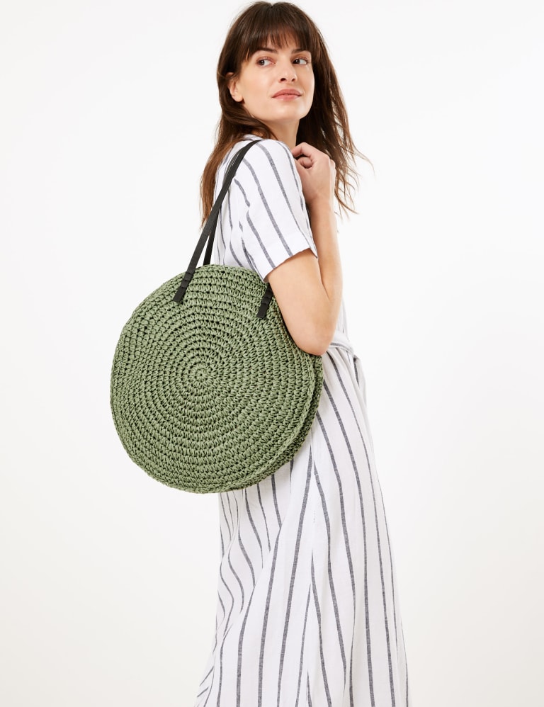 Straw Grab Tote Bag M&S Collection M&S