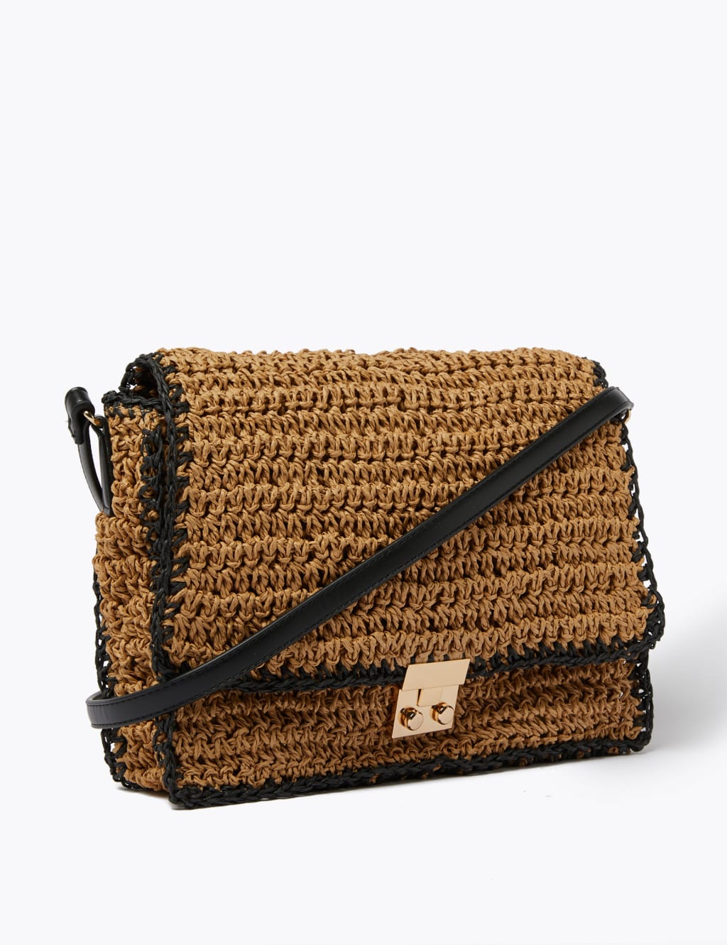 Straw Messenger Bag M&S Collection M&S
