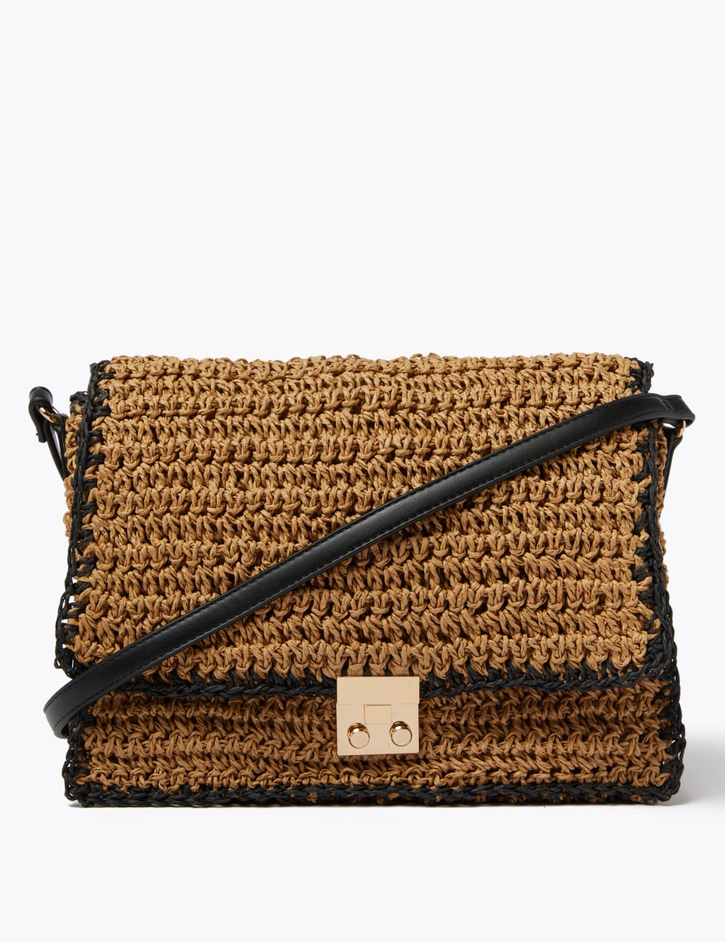 Straw Messenger Bag M&S Collection M&S