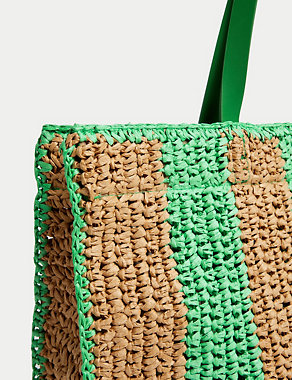 Straw Striped Tote Bag Image 2 of 4