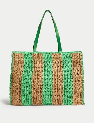 Straw Striped Tote Bag Image 2 of 5