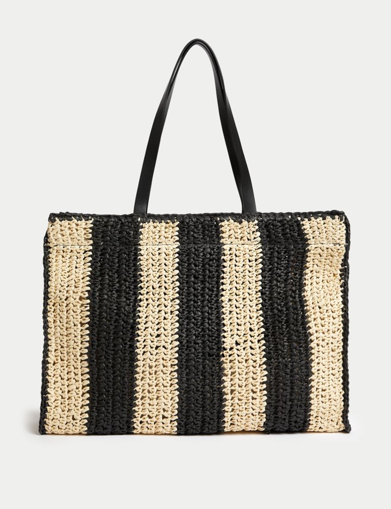 Straw Striped Tote Bag 4 of 5