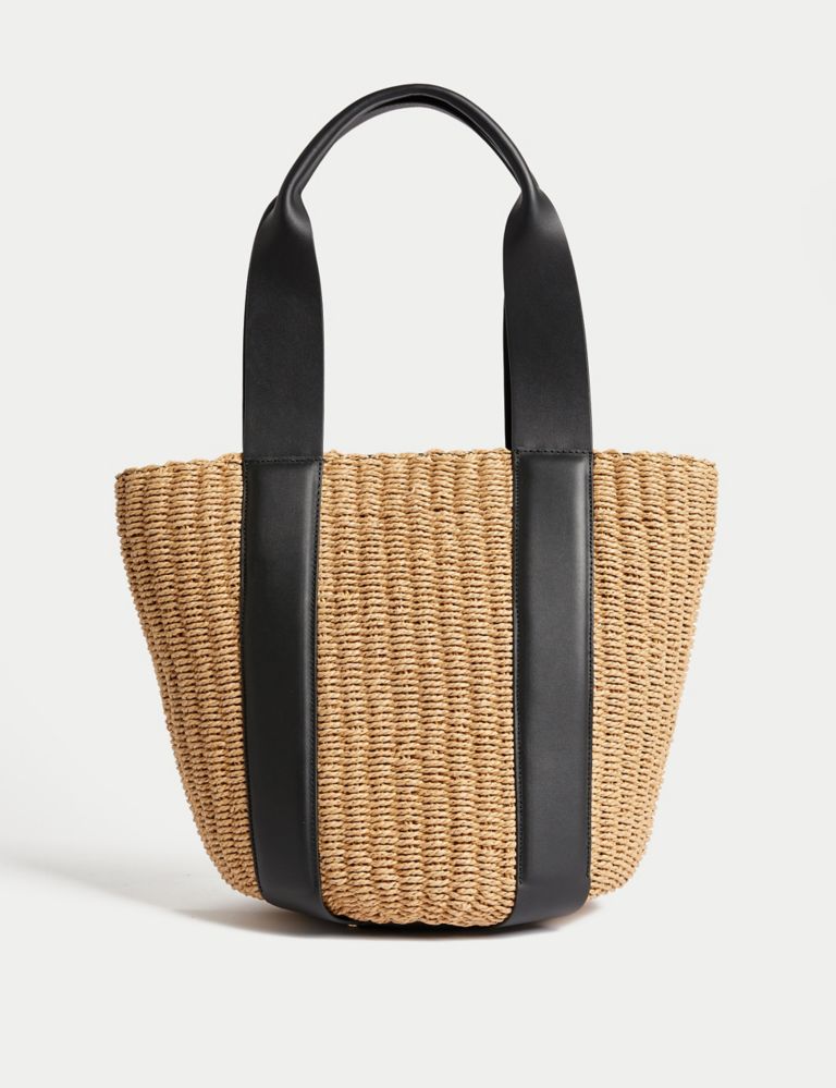Straw Top Handle Tote Bag 4 of 5