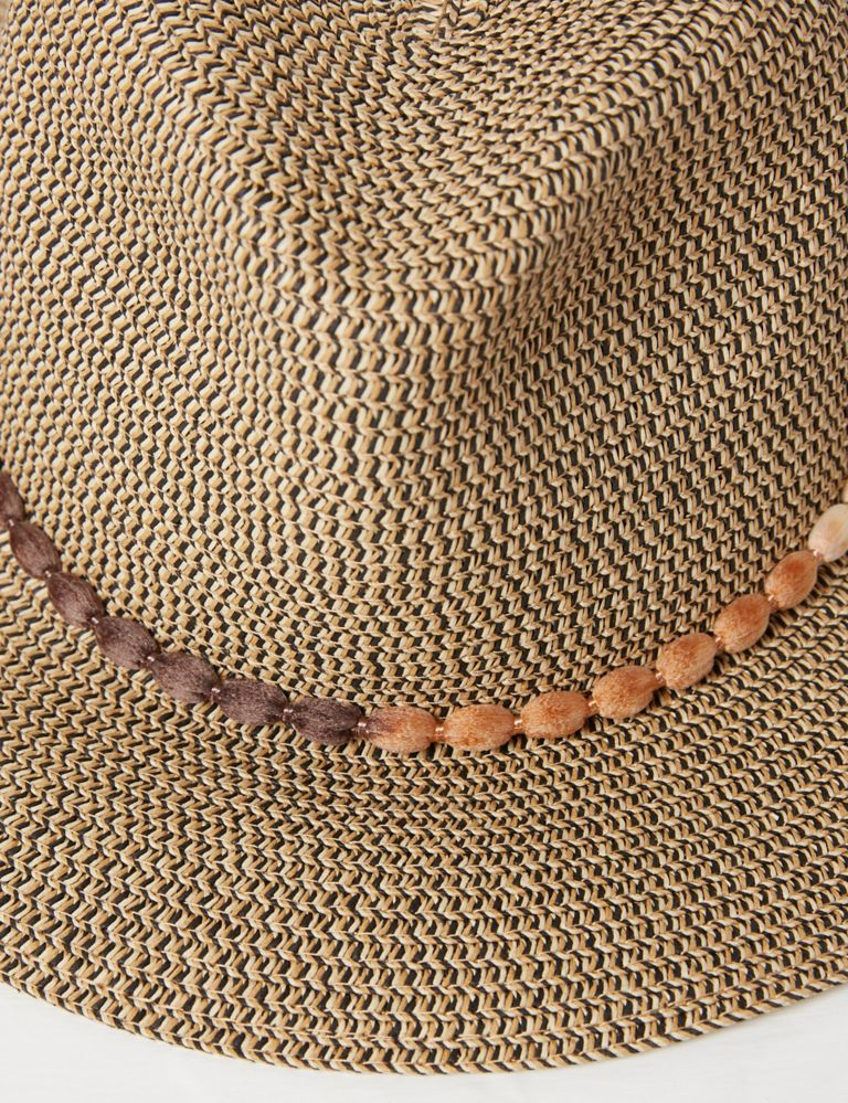 Straw Weave Fedora Hat, FatFace