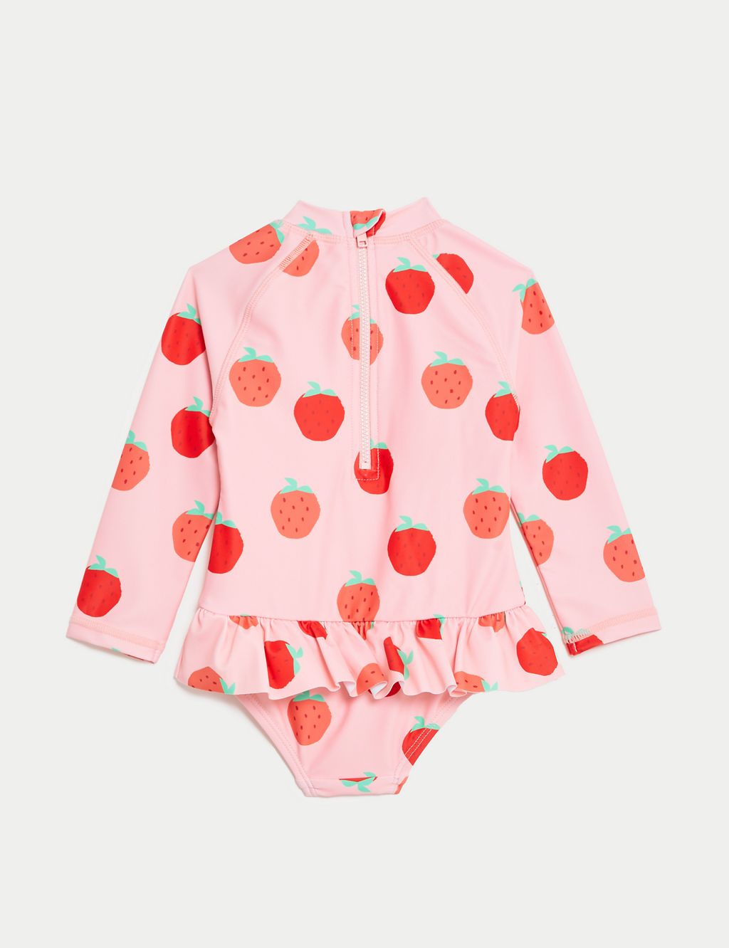 Strawberry Print Long Sleeve Swimsuit (0-3 Yrs) 1 of 3