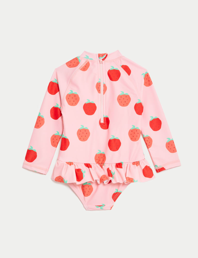 Strawberry Print Long Sleeve Swimsuit (0-3 Yrs) 2 of 3