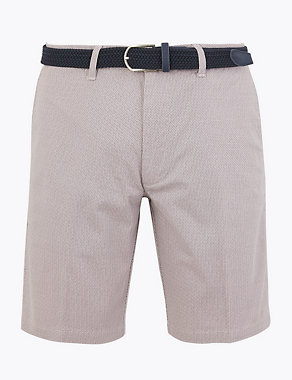 Stretch Belted Printed Chino Shorts Image 2 of 4