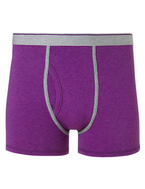 Stretch Cotton Marl Trunks Image 2 of 4