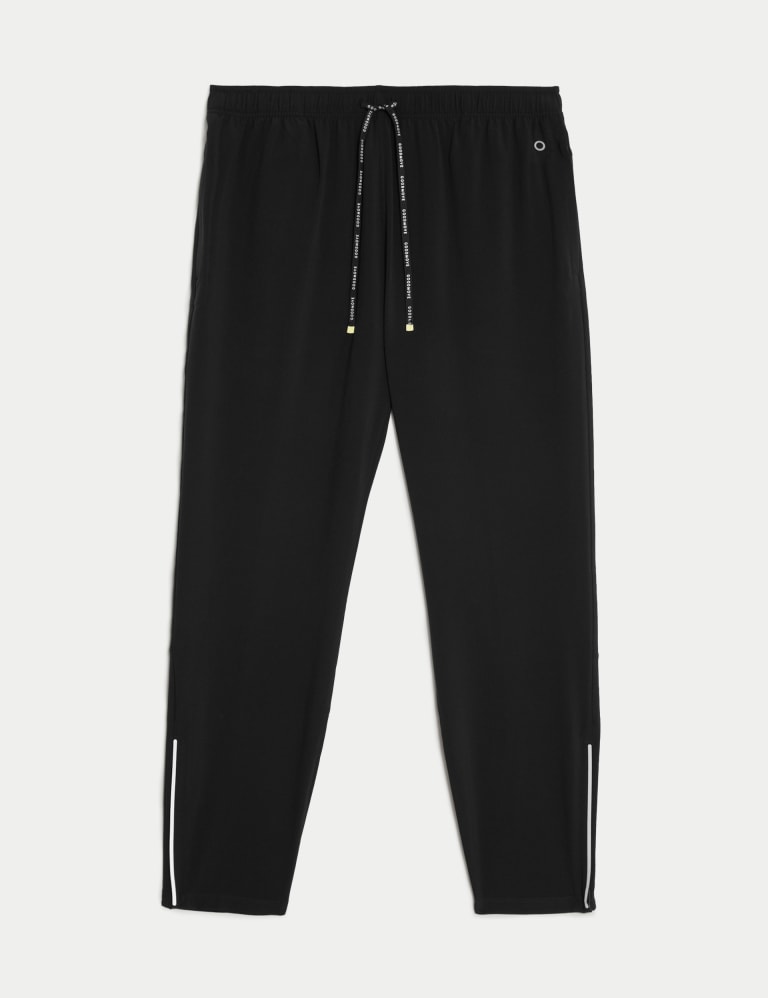 Sporty Joggers Pocket Drawstring Stretch Ankle Lounge Pants Black