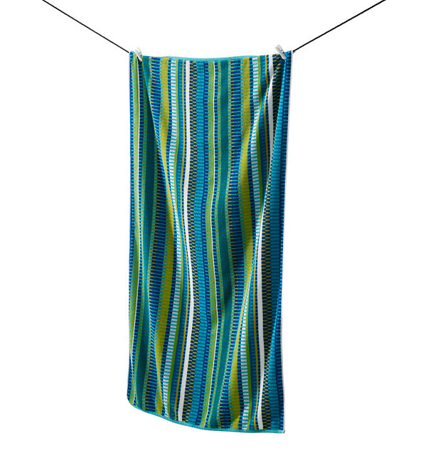 Striated Blue Beach Towel Image 1 of 2