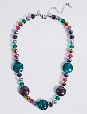 Stripe Beaded Necklace Image 2 of 3