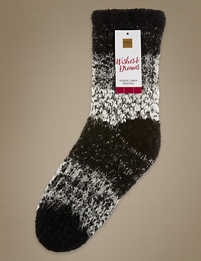 Stripe Fleece Lined Socks Image 2 of 5
