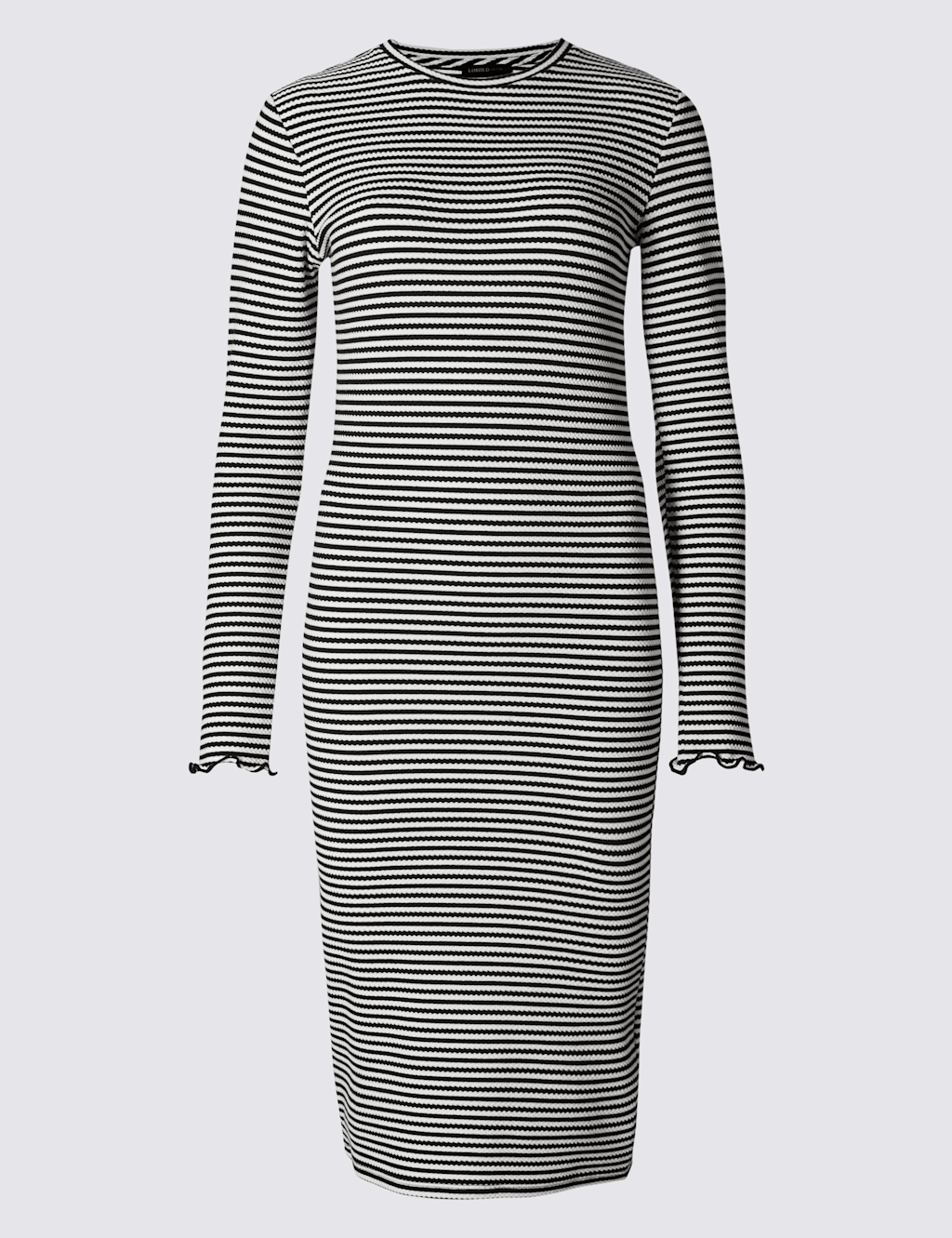 Stripe Textured Long Sleeve Bodycon Dress 2 of 4