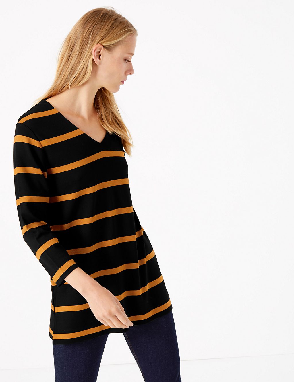 Striped 3/4 Sleeve Tunic 3 of 4