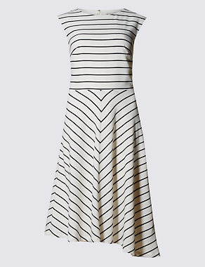 Striped Asymmetrical Midi Dress Image 2 of 3
