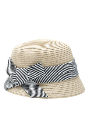 Striped Band & Bow Hat | M&S Collection | M&S