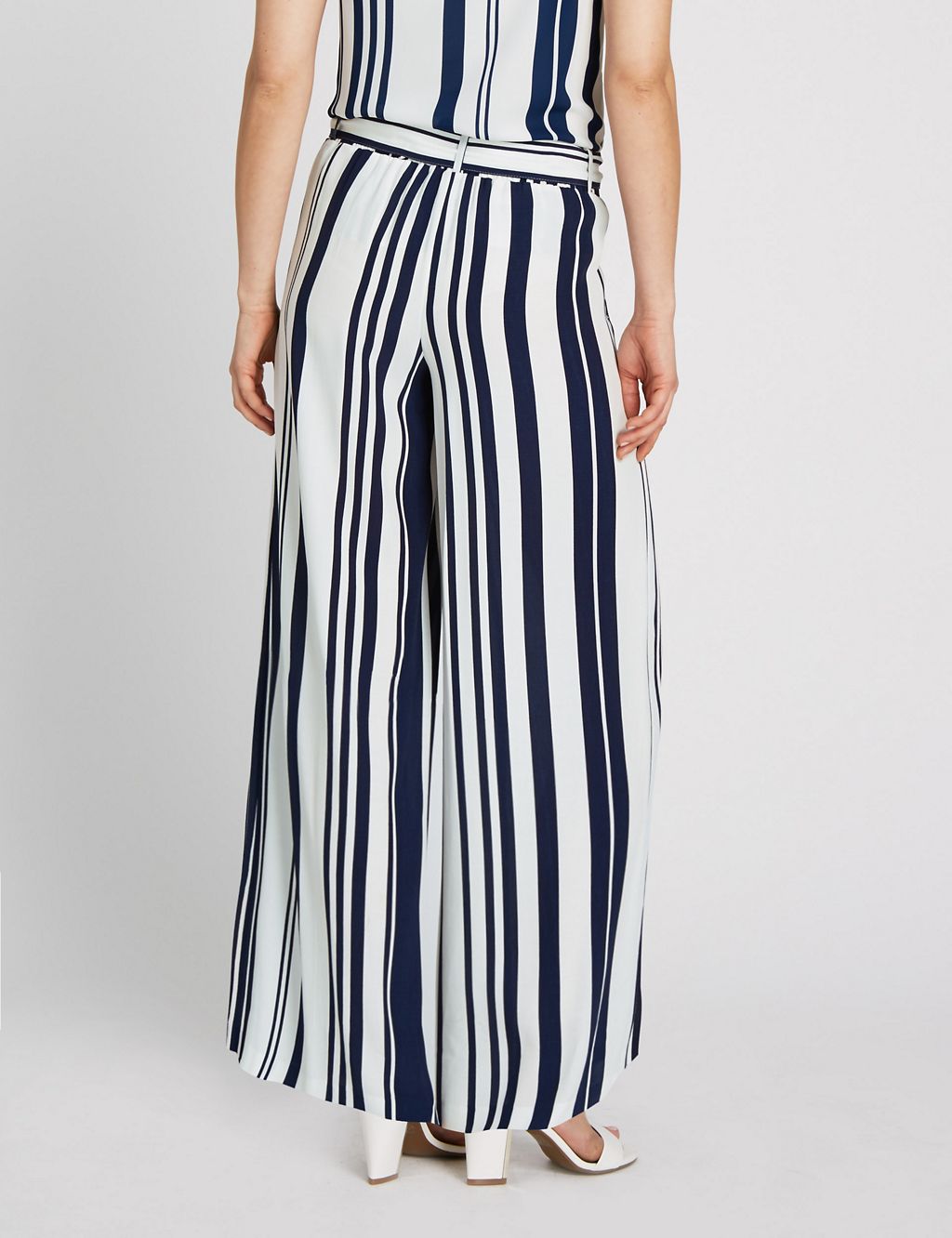 Striped Belted Palazzo Trousers 2 of 3