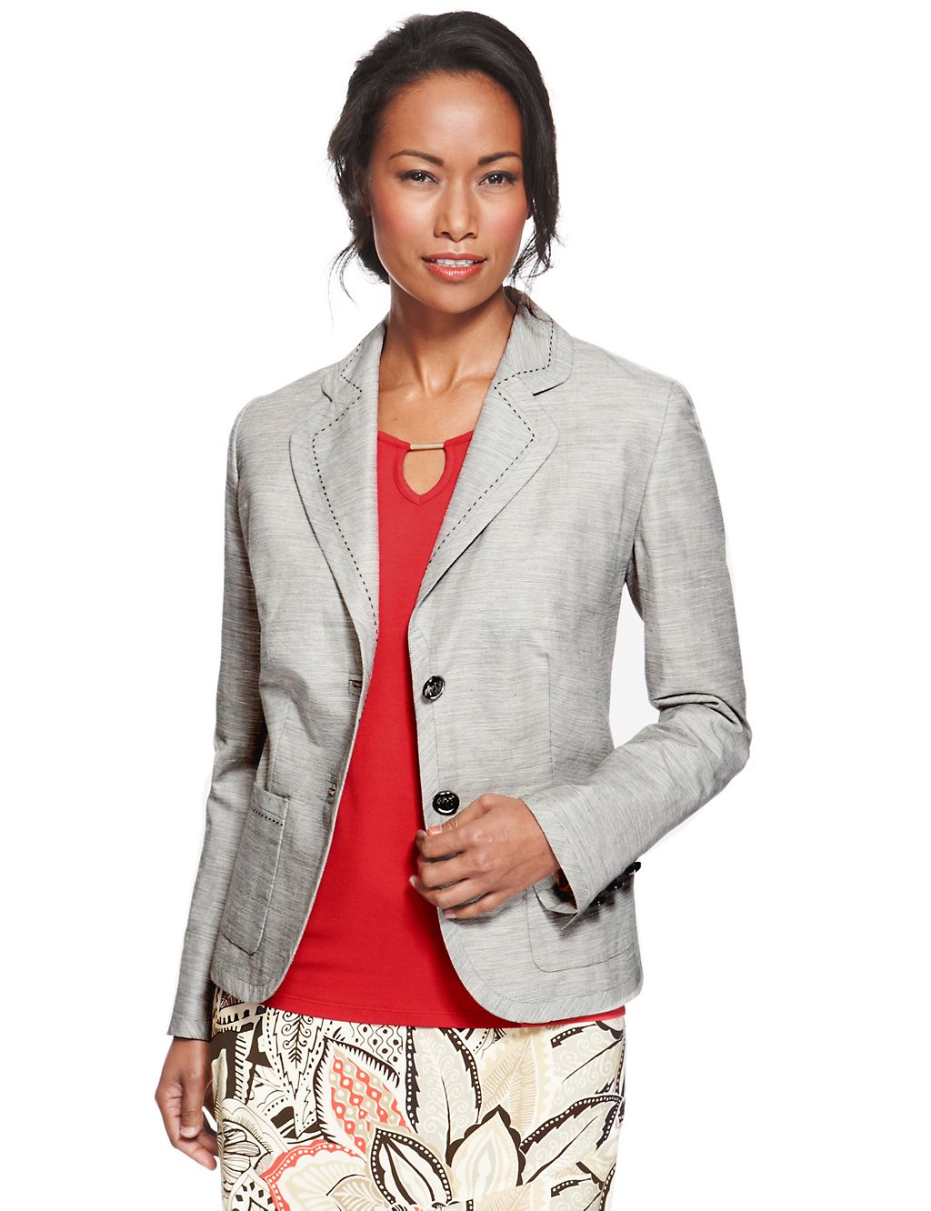 Striped Blazer with Linen 2 of 7