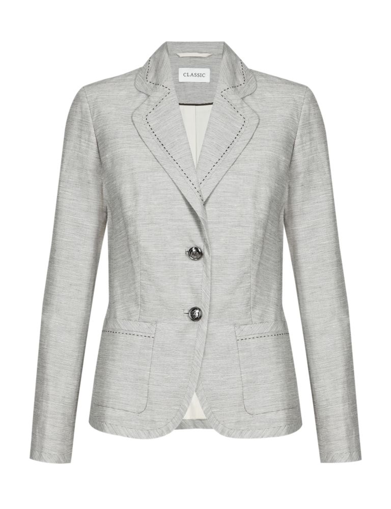 Striped Blazer with Linen 3 of 7