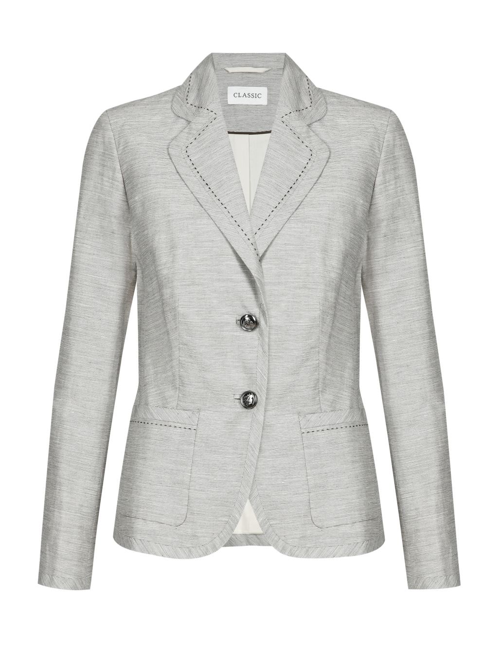 Striped Blazer with Linen 1 of 7