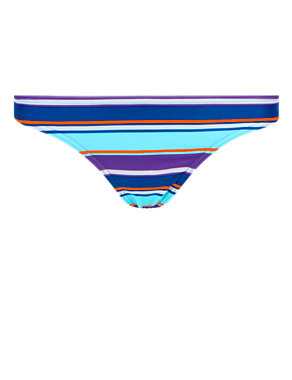 Striped Brazilian Hipster Bikini Bottoms Image 2 of 4