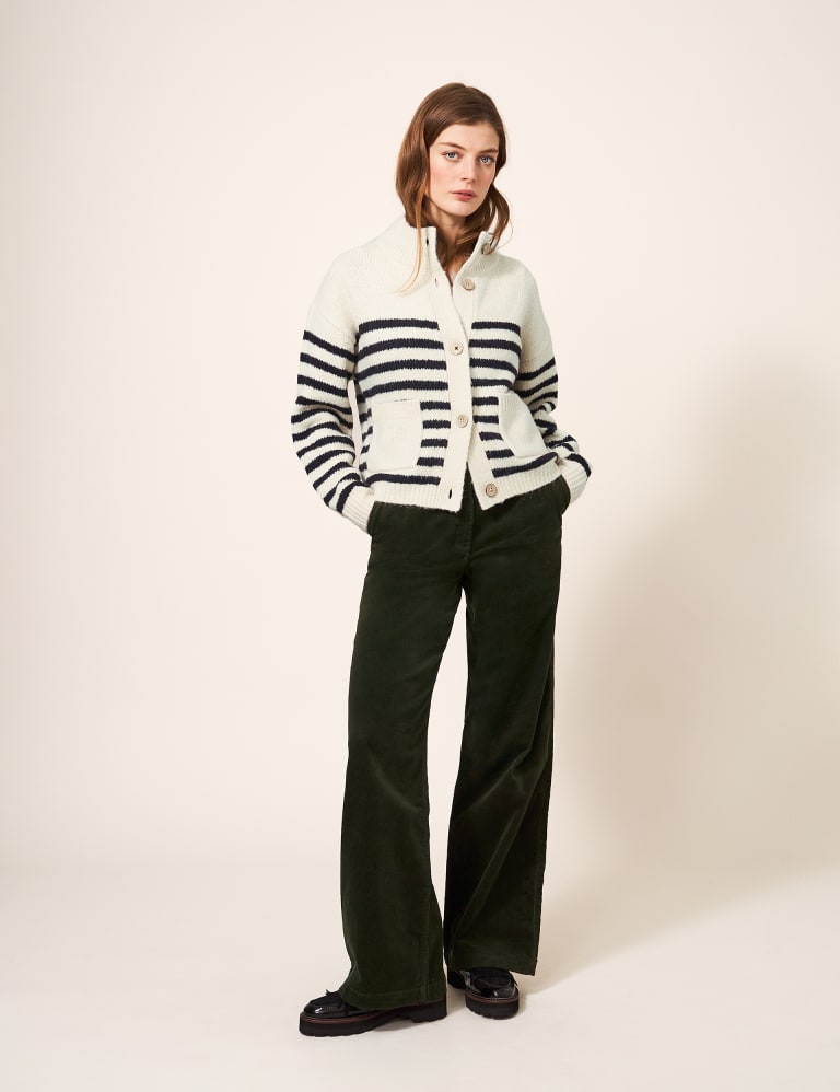 Striped shirt with on sale cardigan