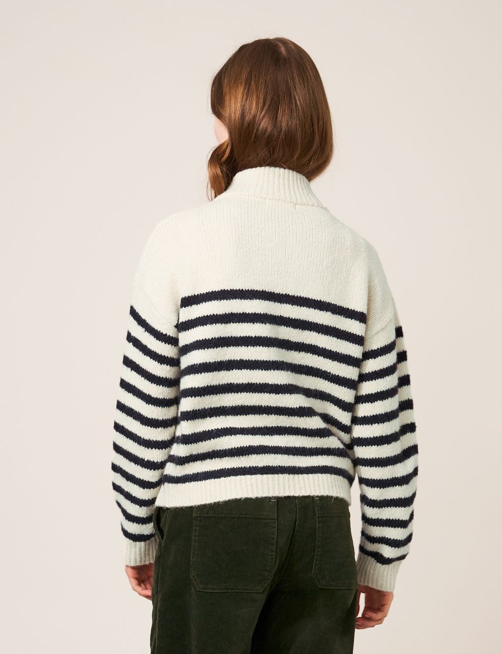 Striped Button Front Cardigan with Wool | White Stuff | M&S