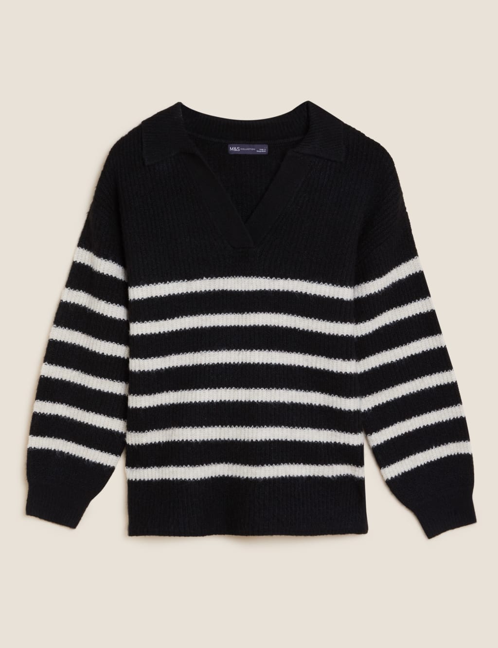 Striped Collared Jumper M&S Collection M&S