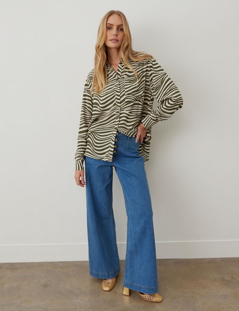 Striped Collared Relaxed Shirt 2 of 4