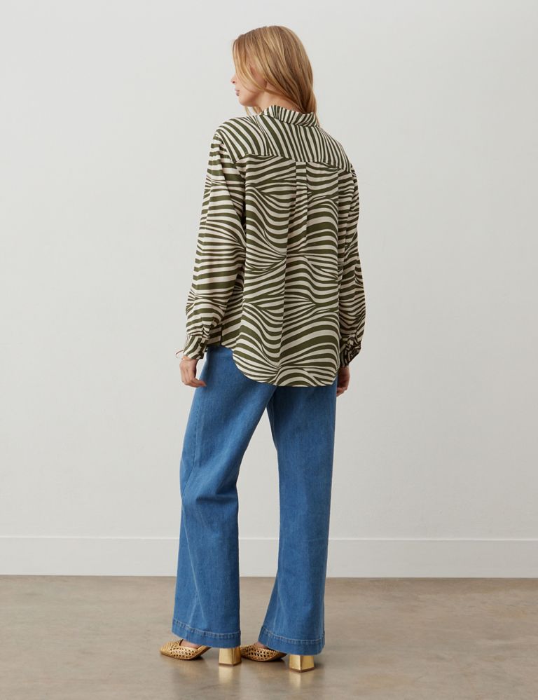 Striped Collared Relaxed Shirt 3 of 4