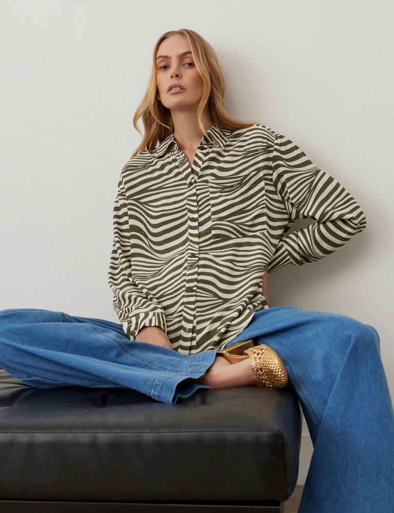 Striped Collared Relaxed Shirt 4 of 4